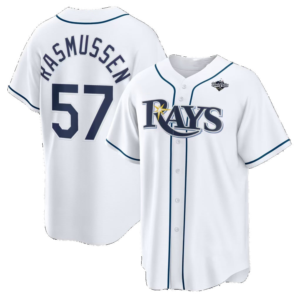 Tampa Bay Rays #57 Drew Rasmussen White 2026 World Series Home Replica Baseball Jersey