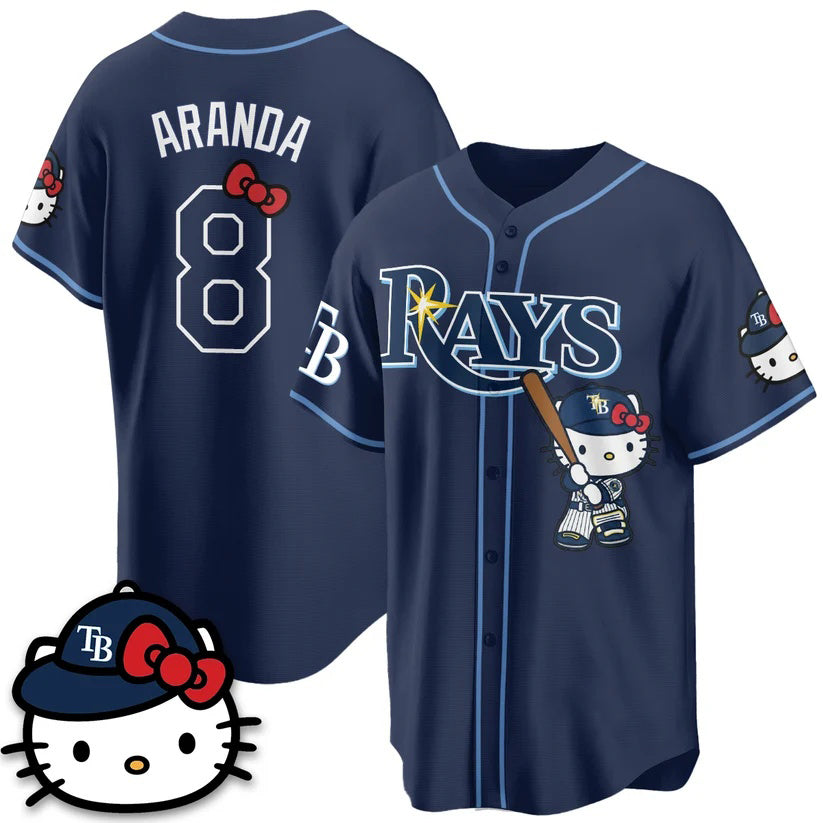 Tampa Bay Rays #8 Jonathan Aranda Navy Puhics Meow KT Edition Vapor Limited Stitched Jersey