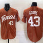 T.Longhorns #43 Leighann Goode Orange Pinstripe 2025 Softball National Champions Stitched American College Jerseys