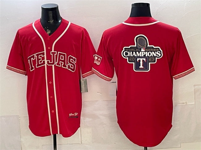 Texas Rangers Team Big Logo Red 2026 City Connect Stadium Stitched Baseball Jerseys
