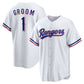 Texas Rangers #1 Groom Home Replica Jersey - White Stitched Baseball Jersey