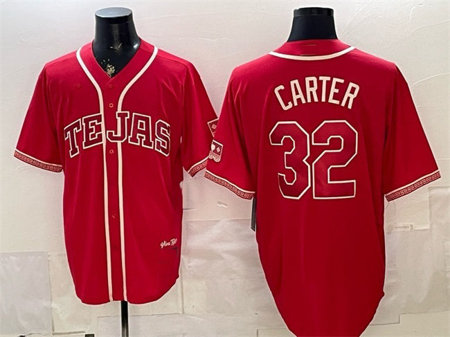 Texas Rangers #32 Evan Carter Red 2026 City Connect Stadium Stitched Baseball Jersey