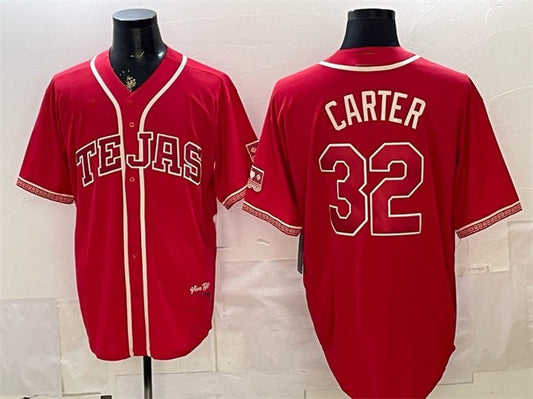 Texas Rangers #32 Evan Carter Red 2026 City Connect Stadium Stitched Baseball Jersey