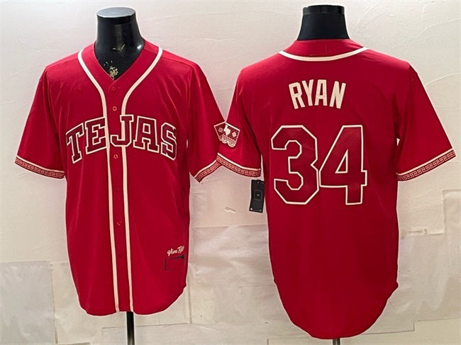 Texas Rangers #34 Nolan Ryan Red 2026 City Connect Stadium Stitched Baseball Jersey