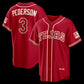 Texas Rangers #3 Joc Pederson Red 2026 City Connect Stadium Stitched Baseball Jersey