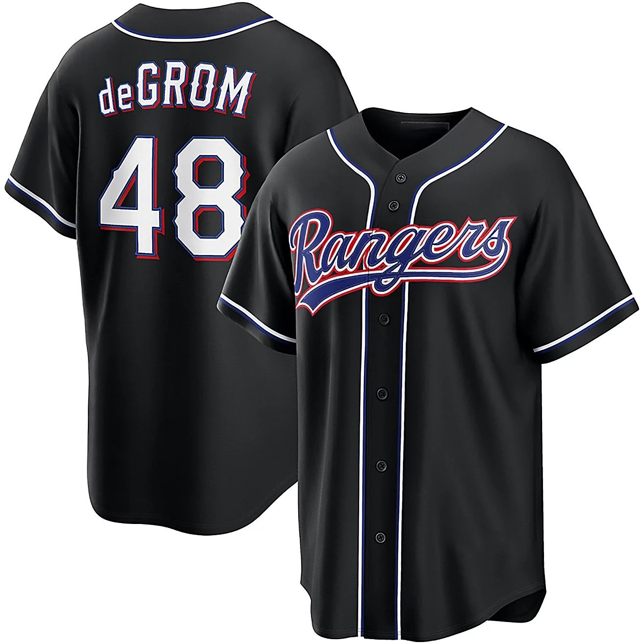 Texas Rangers #48 Jacob Degrom 2026 Black Out Fashion Baseball Jersey
