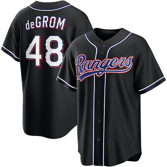 Texas Rangers #48 Jacob Degrom 2026 Black Out Fashion Baseball Jersey