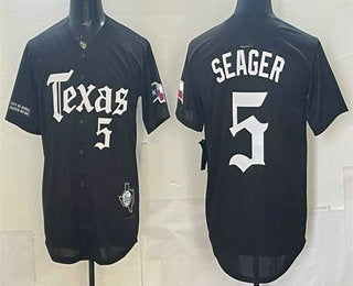 Texas Rangers #5 Corey Seager Black Gothic Mexico 2025 Vapor Premier Limited Jersey