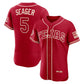 Texas Rangers #5 Corey Seager Red 2026 City Connect Authentic Sponsor Patch Stitched Baseball Jersey