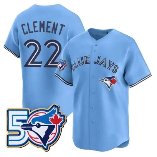 Toronto Blue Jays #22 Ernie Clement 50th Anniversary Alternate Limited Baseball Jersey