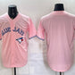 Toronto Blue Jays Blank Pink 50 Seasons Patch Stitched Baseball Jersey