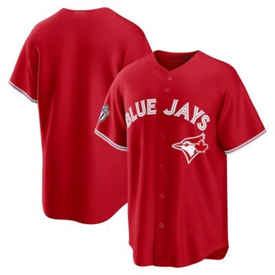 Toronto Blue Jays Blank Red 50 Seasons Patch Stitched Baseball Jersey