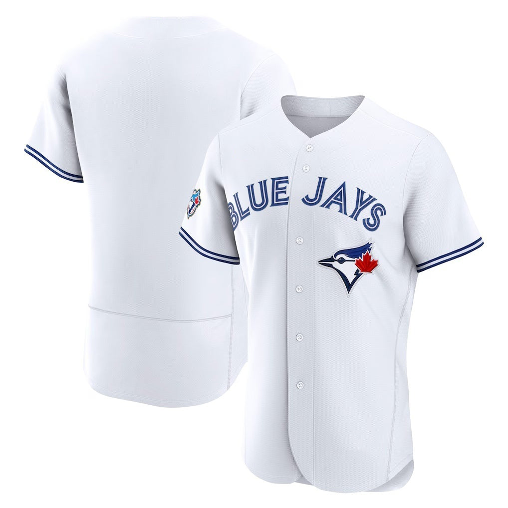 Toronto Blue Jays Blank White 50 Seasons Patch Stitched Baseball Jersey