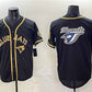 Toronto Blue Jays Team Big Logo Black Gold Cool Base Stitched Baseball Jersey