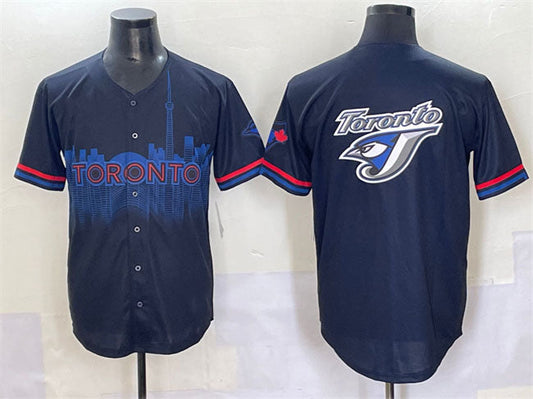 Toronto Blue Jays Team Big Logo Navy 2024 City Connect Limited Stitched Baseball Jersey