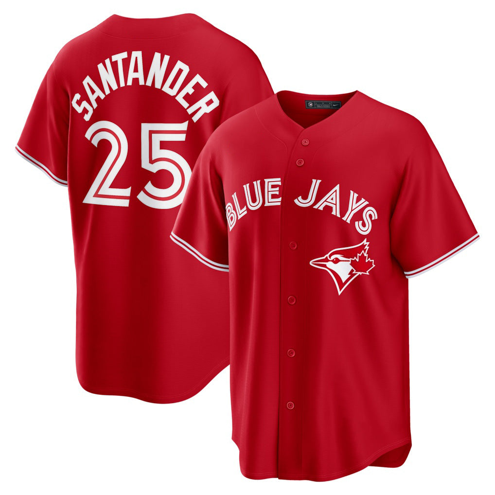 Toronto Blue Jays #25 Anthony Santander Red Canada Day Replica Stitched Baseball Jersey