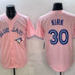 Toronto Blue Jays #30 Alejandro Kirk Pink 50 Seasons Patch Stitched Baseball Jersey