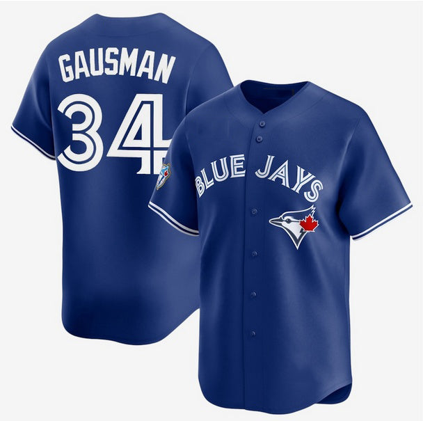 Toronto Blue Jays #34 Kevin Gausman Royal 50th Anniversary Alternate Replica Baseball Jersey