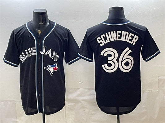 Toronto Blue Jays #36 Davis Schneider 2026 Fashion Replica Black Out Stitched Baseball Jersey