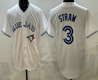 Toronto Blue Jays #3 Myles Straw White Limited Stitched Baseball Jersey