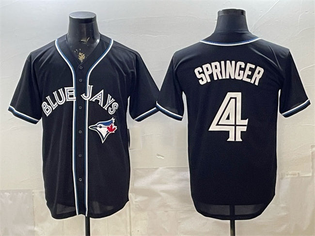 Toronto Blue Jays #4 George Springer 2026 Fashion Replica Black Out Stitched Baseball Jersey