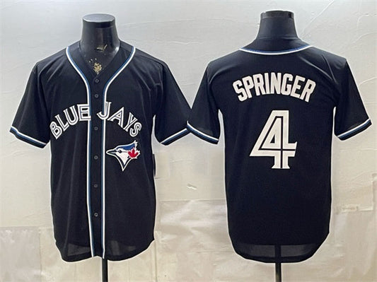 Toronto Blue Jays #4 George Springer 2026 Fashion Replica Black Out Stitched Baseball Jersey