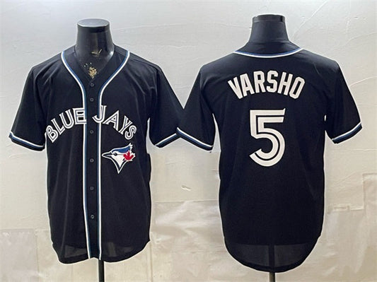 Toronto Blue Jays #5 Daulton Varsho 2026 Fashion Replica Black Out Stitched Baseball Jersey