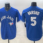 Toronto Blue Jays #5 Daulton Varsho Royal 2025 Cool Base Stitched Baseball Jersey