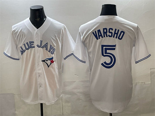 Toronto Blue Jays #5 Daulton Varsho White 2025 Cool Base Stitched Baseball Jersey
