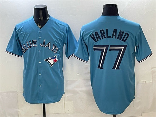 Toronto Blue Jays #77 Louis Varland Blue Stitched Baseball Jersey