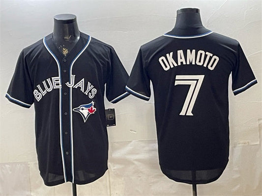Toronto Blue Jays #7 Kazuma Okamoto 2026 Fashion Replica Black Out Stitched Baseball Jersey