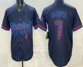 Toronto Blue Jays #7 Kazuma Okamoto Black City Limited Stitched Baseball Jersey
