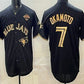 Toronto Blue Jays #7 Kazuma Okamoto Black Gold 2025 American League Champions Limited Stitched Baseball Jersey