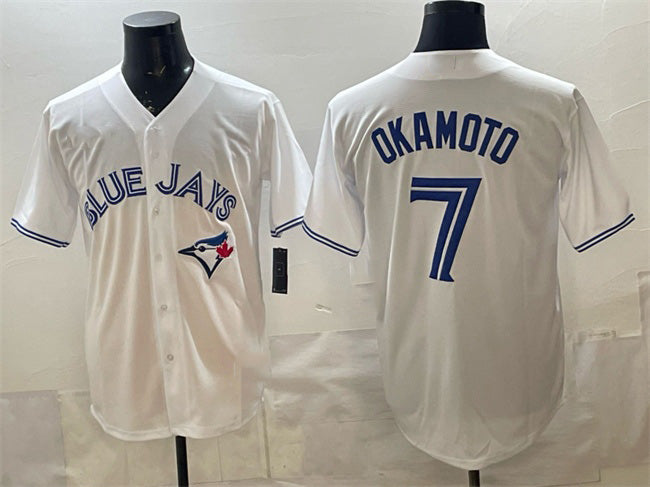 Toronto Blue Jays #7 Kazuma Okamoto White 2025 Cool Base Stitched Baseball Jersey