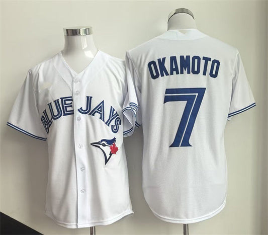 Toronto Blue Jays #7 Kazuma Okamoto White Home Limited Stitched Baseball Jersey