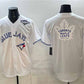 Toronto Blue Jays & Leafs White 2025 World Series With White Leafs Logo Cool Base Stitched Baseball Jersey