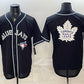 Toronto Blue Jays & Leafs With White Leafs Logo 2026 Fashion Replica Black Out Stitched Baseball Jersey