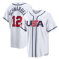 USA Baseball #12 Kyle Schwarber 2026 World Baseball Classic Home Stadium Jersey - White Baseball Jersey Puhics