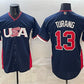 USA Baseball #13 Brice Turang Navy 2026 World Baseball Classic Road Stadium Stitched Baseball Jersey