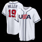 USA Baseball #19 Mason Miller 2026 World Baseball Classic Home Stadium Jersey - White Baseball Jersey Puhics