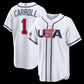 USA Baseball #1 Corbin Carroll 2026 World Baseball Classic Home Stadium Jersey - White Baseball Jersey Puhics