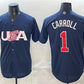 USA Baseball #1 Corbin Carroll Navy World Baseball Classic Stitched Baseball Jersey