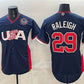 USA Baseball #29 Cal Raleigh Navy 2026 World Baseball Classic United States 250th Anniversary Patch Road Stadium Stitched Baseball Jersey