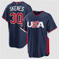 USA Baseball #30 Paul Skenes Navy 2026 World Baseball Classic Road Stadium Stitched Baseball Jersey
