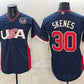 USA Baseball #30 Paul Skenes Navy 2026 World Baseball Classic United States 250th Anniversary Patch Road Stadium Stitched Baseball Jersey