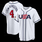 USA Baseball #4 Pete Crow-Armstrong 2026 World Baseball Classic Home Stadium Jersey - White Baseball Jersey Puhics