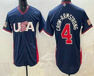 USA Baseball #4 Pete Crow-Armstrong Navy 2026 World Baseball Classic Cool Base Stitched Baseball Jersey