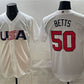 USA Baseball #50 Mookie Betts White World Baseball Classic Stitched Baseball Jersey