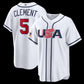 USA Baseball #5 Ernie Clement 2026 World Baseball Classic Home Stadium Jersey - White Baseball Jersey Puhics