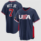 USA Baseball #7 Bobby Witt Jr. Navy 2026 World Baseball Classic Road Stadium Stitched Baseball Jersey